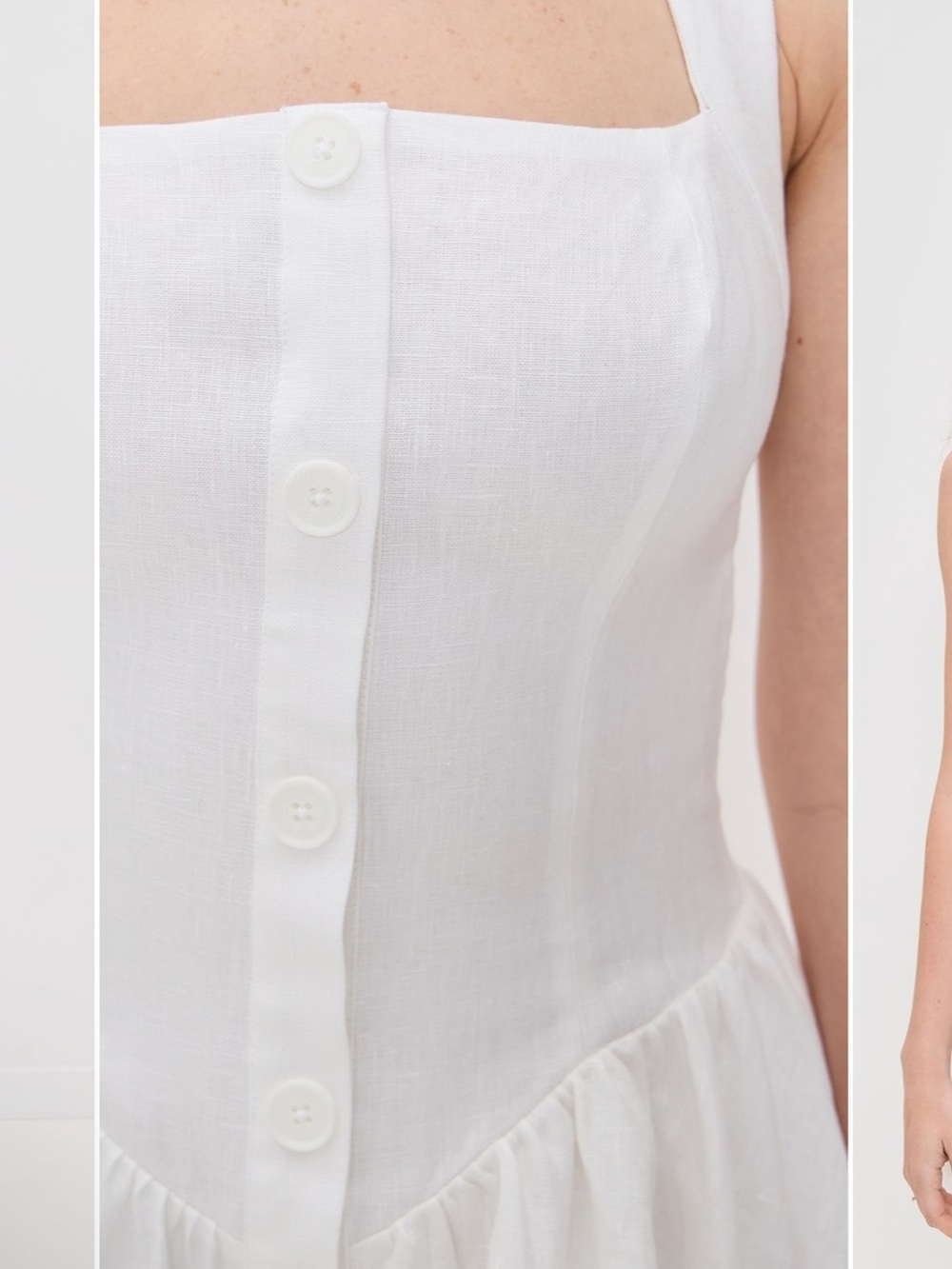 Reformation Mariela Linen White Halter Mini Dress - Picture 6 of 14